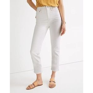 Madewell Classic Straight Jeans Tile White High Rise Womens 24